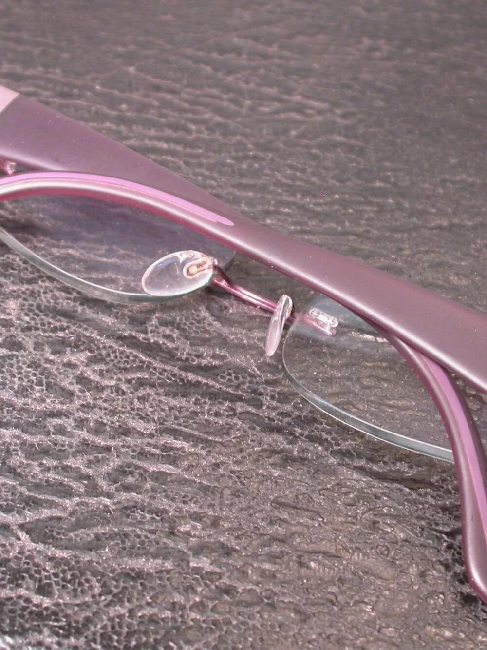 Silhouette Titan Frameless Purple Matte Clear Eyeglasses Made in Austria